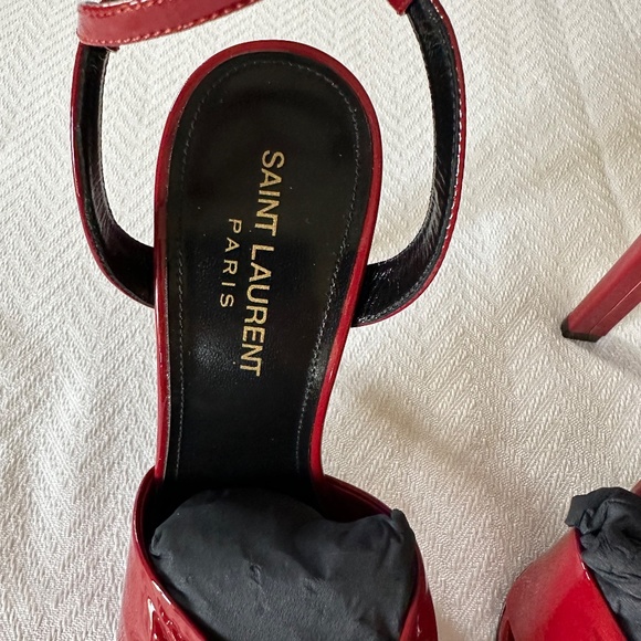 Saint Laurent Vernice Baltimora High Heeled Sandal, Hot Red, 37 - Picture 10 of 16